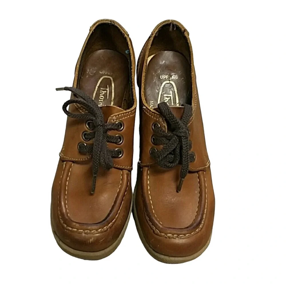 Thom McCan Vintage Brown leather wedge shoes in size 6